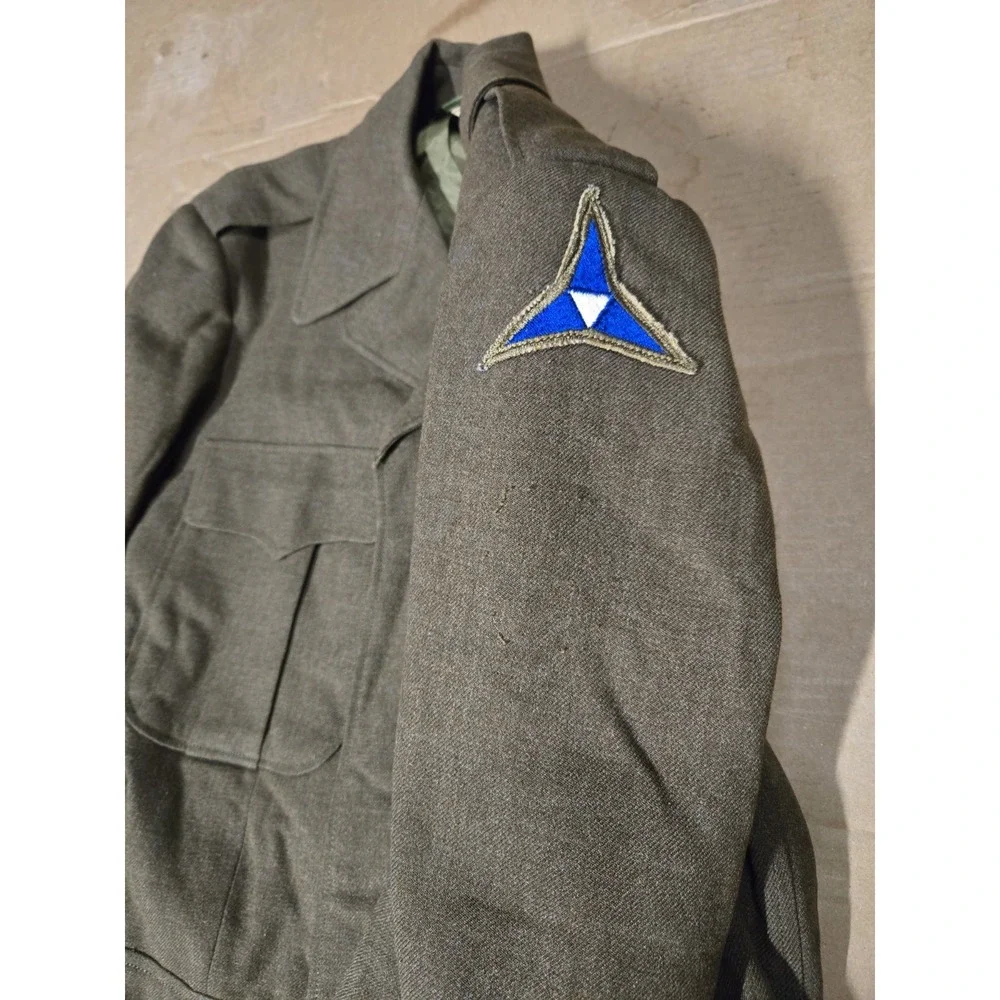 Vintage Eisenhower Jacket Mens 34L Green US Army Ike Uniform Patches Korean‎ War - Picture 6 of 10